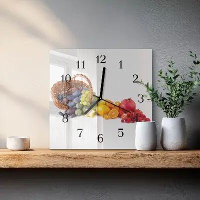 Vierkante glas klok Fruit
