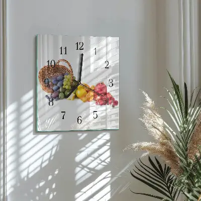 Vierkante glas klok Fruit