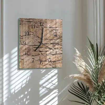 Moderne wandklok glas vierkant Stenen
