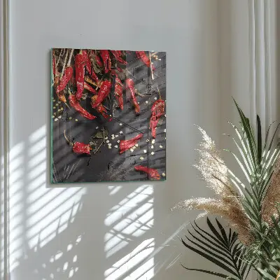 Vierkante glas klok Chilipepers