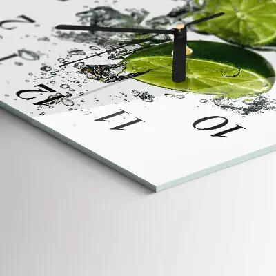 Moderne wandklok glas vierkant Calciumcarbonaat