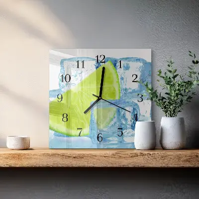Decoratieve glazen klok vierkant Limoenijs