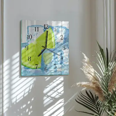 Decoratieve glazen klok vierkant Limoenijs