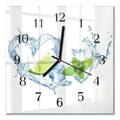 Moderne wandklok glas vierkant Munt