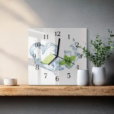 Moderne wandklok glas vierkant Munt
