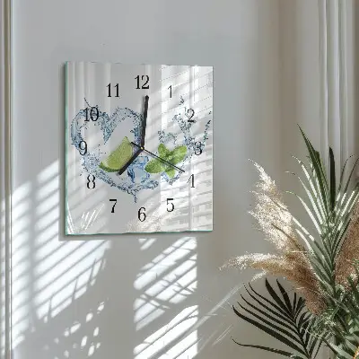 Moderne wandklok glas vierkant Munt