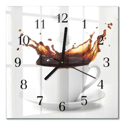 Decoratieve glazen klok vierkant Koffie