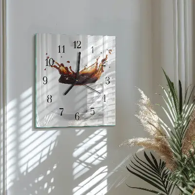 Decoratieve glazen klok vierkant Koffie