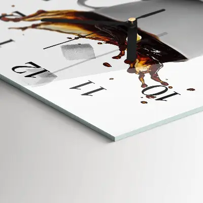 Decoratieve glazen klok vierkant Koffie