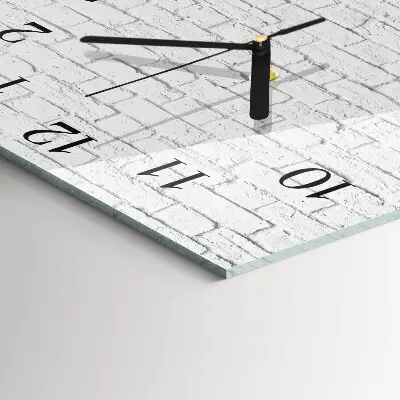 Vierkante glazen wandklok Baksteen