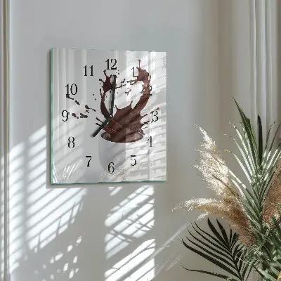 Vierkante glazen klok Koffie