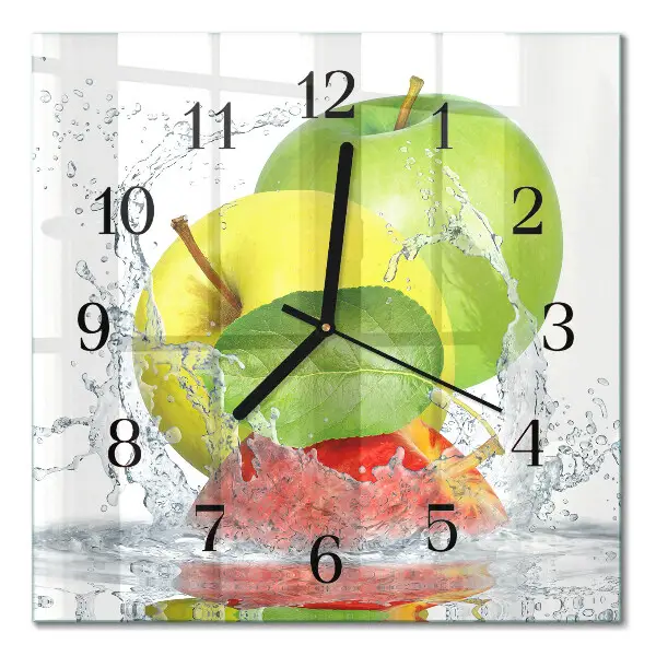 Decoratieve glazen klok vierkant Appel