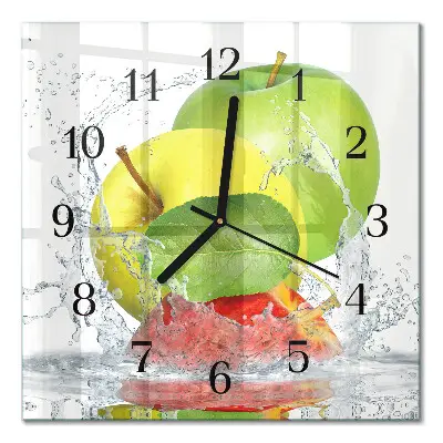 Decoratieve glazen klok vierkant Appel