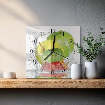 Decoratieve glazen klok vierkant Appel