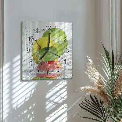 Decoratieve glazen klok vierkant Appel