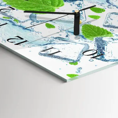 Vierkante glazen wandklok Ijsmunt