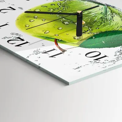 Moderne wandklok glas vierkant Appel