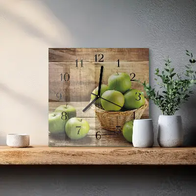 Vierkante glas klok Appel