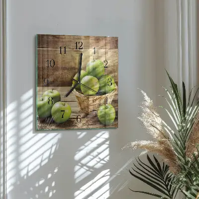 Vierkante glas klok Appel