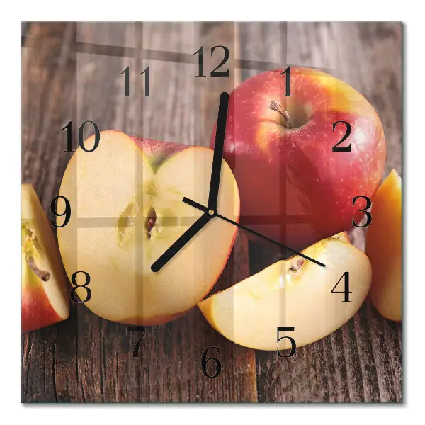 Moderne wandklok glas vierkant Appel