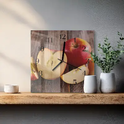 Moderne wandklok glas vierkant Appel