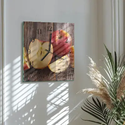 Moderne wandklok glas vierkant Appel