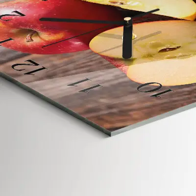 Moderne wandklok glas vierkant Appel