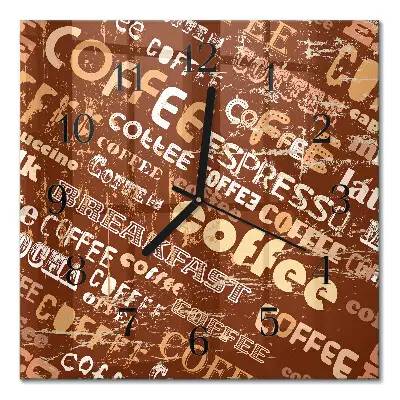 Vierkante glazen klok Koffie