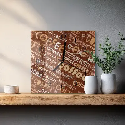 Vierkante glazen klok Koffie