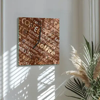 Vierkante glazen klok Koffie