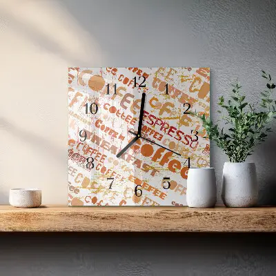 Decoratieve glazen klok vierkant Koffie
