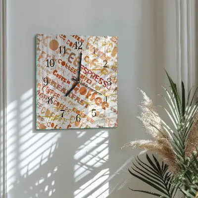 Decoratieve glazen klok vierkant Koffie