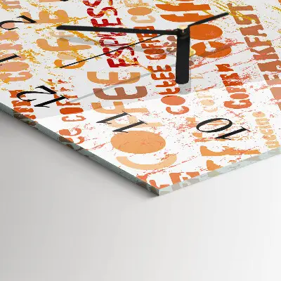 Decoratieve glazen klok vierkant Koffie