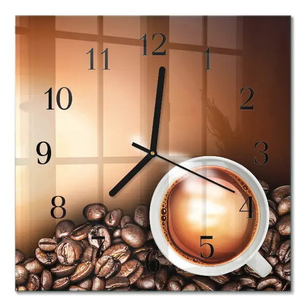 Vierkante glazen klok Koffie