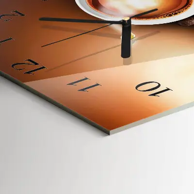Vierkante glazen klok Koffie