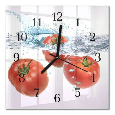 Decoratieve glazen klok vierkant Tomaten