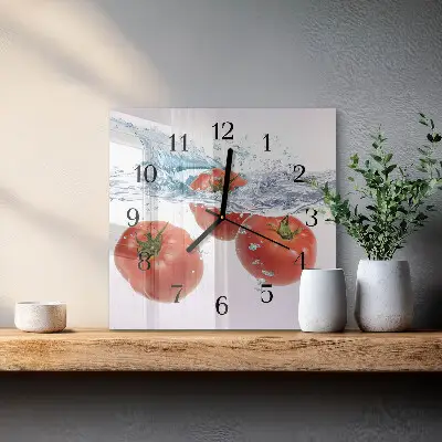 Decoratieve glazen klok vierkant Tomaten