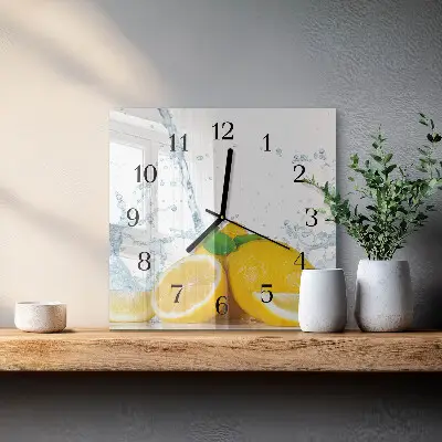 Moderne wandklok glas vierkant Citrus