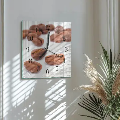 Vierkante glas klok Koffiebonen