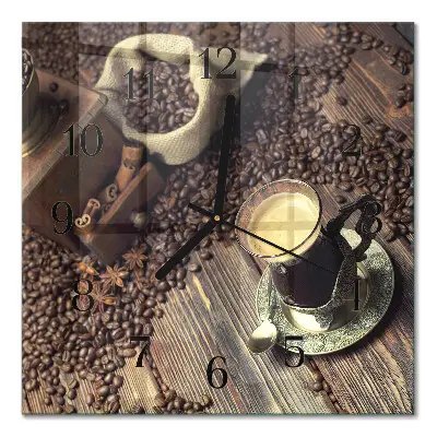 Decoratieve glazen klok vierkant Koffie