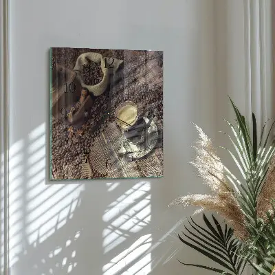 Decoratieve glazen klok vierkant Koffie