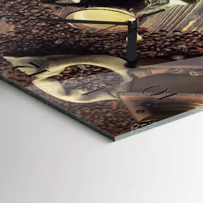 Decoratieve glazen klok vierkant Koffie