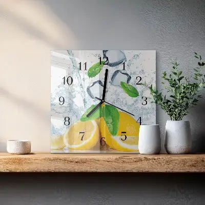 Moderne wandklok glas vierkant Citrus