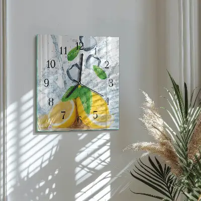 Moderne wandklok glas vierkant Citrus