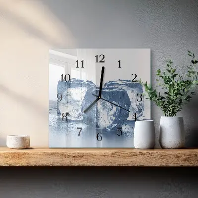 Vierkante glas klok Ijs