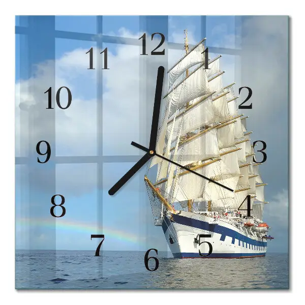 Moderne wandklok glas vierkant Schip