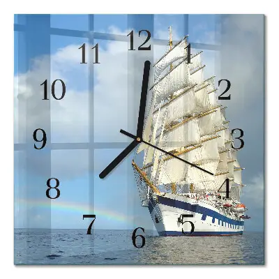Moderne wandklok glas vierkant Schip