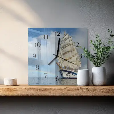 Moderne wandklok glas vierkant Schip