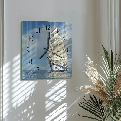 Moderne wandklok glas vierkant Schip