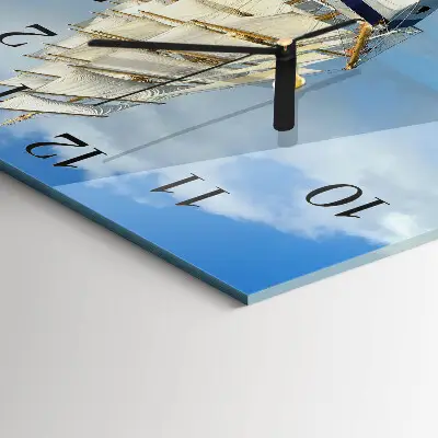 Moderne wandklok glas vierkant Schip